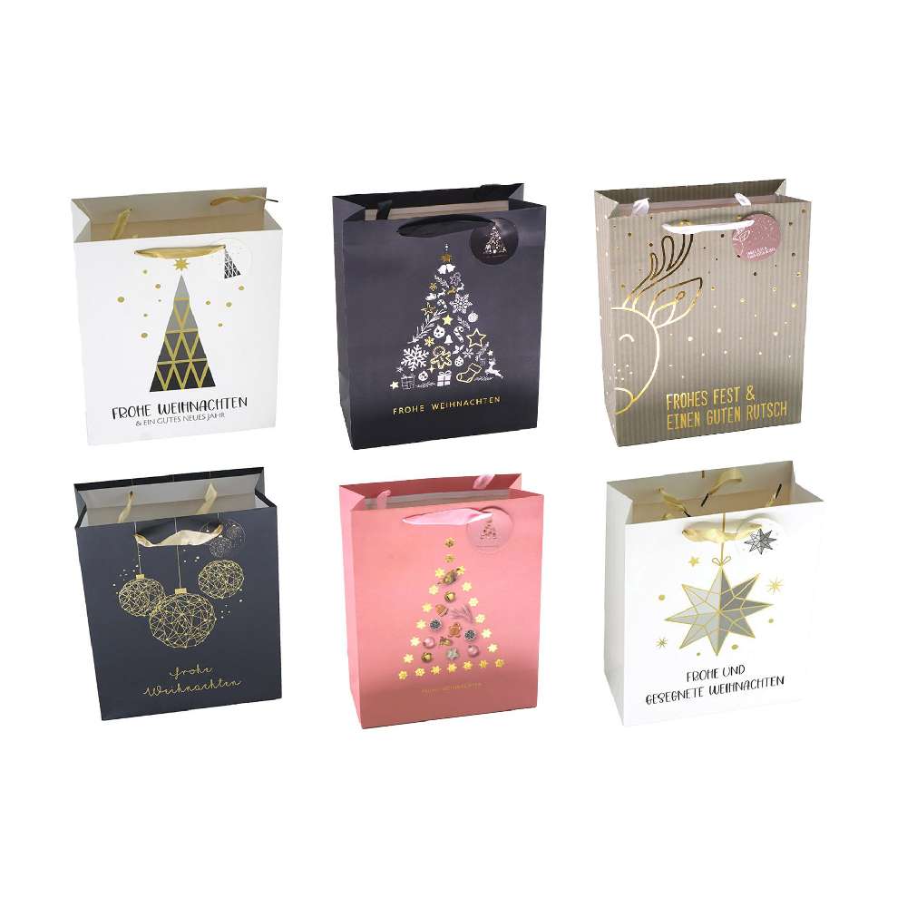 Geschenktüte Weihnachten "Modern Christmas Colorful" 26x32x12cm
