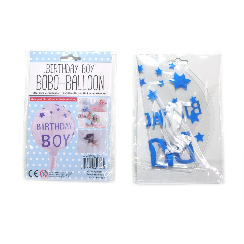 Kinderparty / Babyshower Bobo Ballon "Boy", Refill