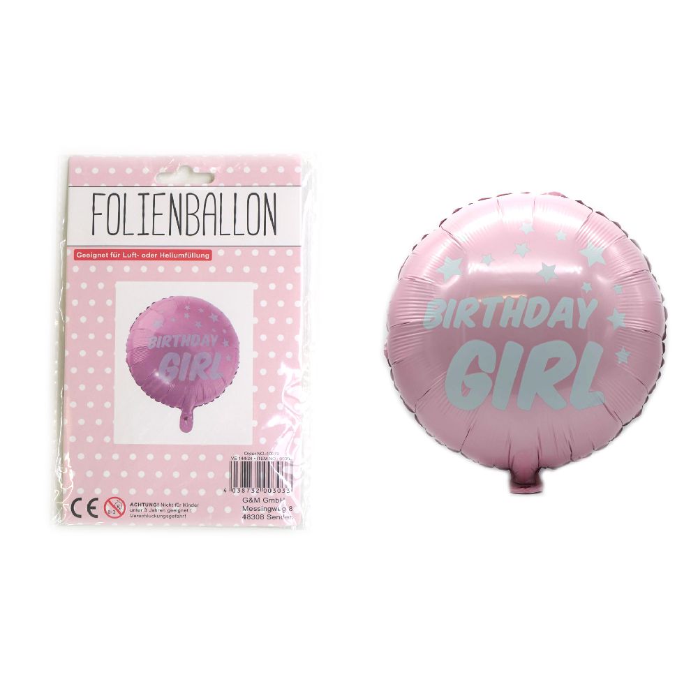 Kinderparty / Babyshower Folienballon "Girl", Refill