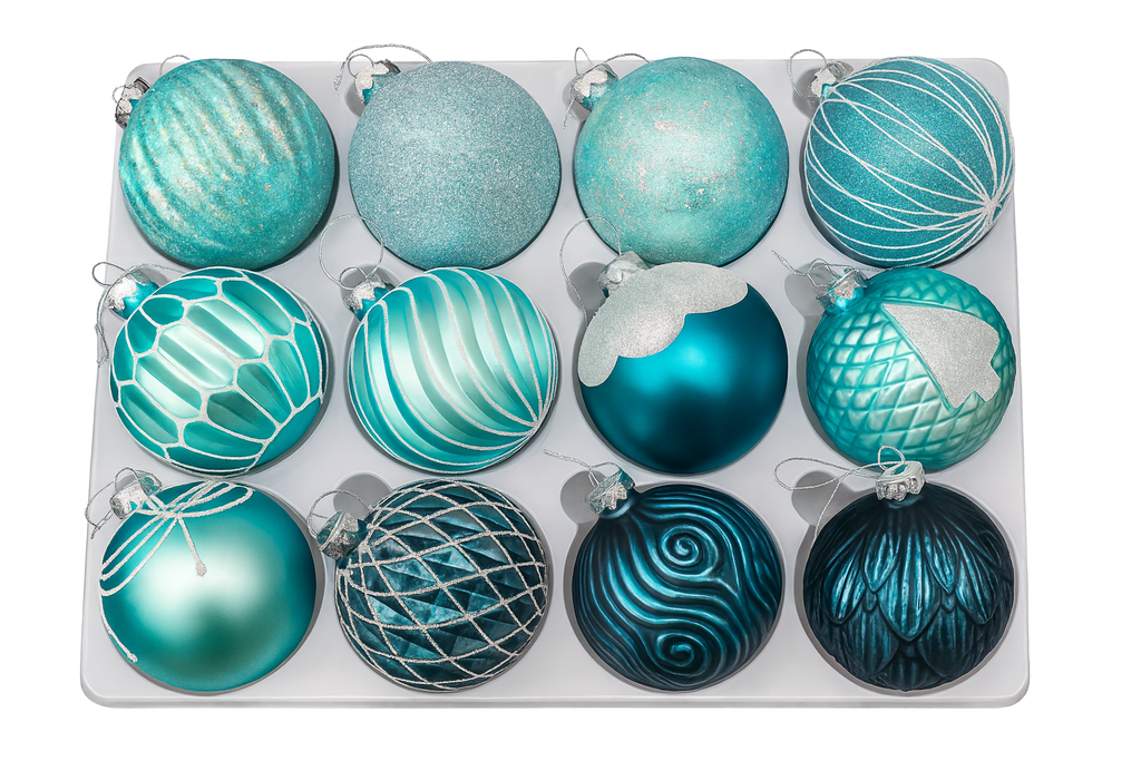 Weihnachtskugeln Glas "Deluxe" Ø 8cm |1 Stück | Sortiment R | Handegemacht