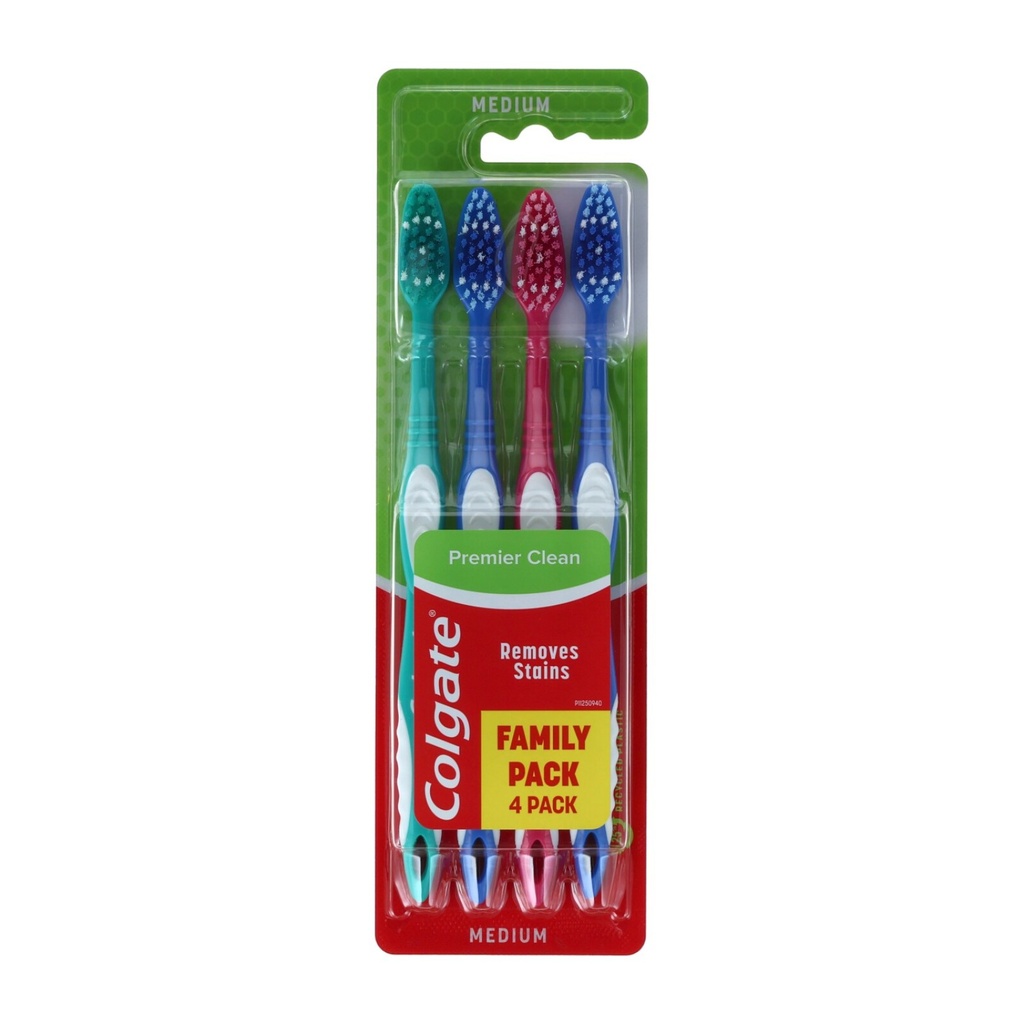 Colgate Toothbrush 4-Pack Premium Clean Medium