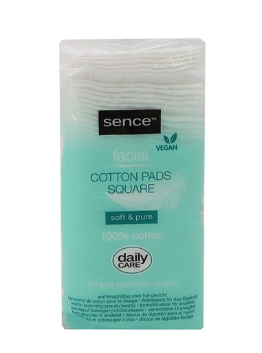 [5476] Sence Wattepads quadratisch 50 Stück Soft & Pure