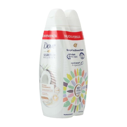 [13013] Dove Duschgel 2x450ml Beauty Secrets Ritual Regenerating Kokosöl & Mandelmilch