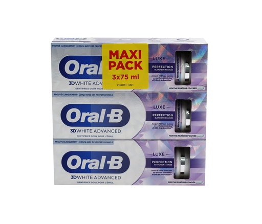 [16215] Oral-B Zahnpasta 3x75ml Luxe Perfection Whiteness Advanced