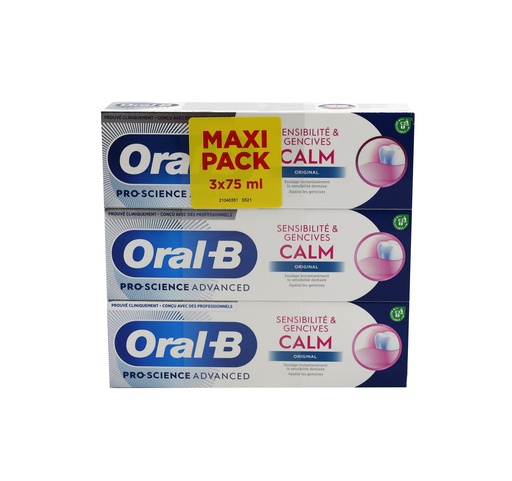 [16216] Oral-B Pro Science Sensitivität & Zahnfleisch Balsam Sanfte Reinigung 3x75ml