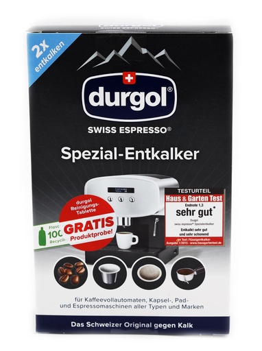 [14130] Durgol Spezial-Entkalker 2x125ml für Kaffee Maschinen+Reinigungs Tablette