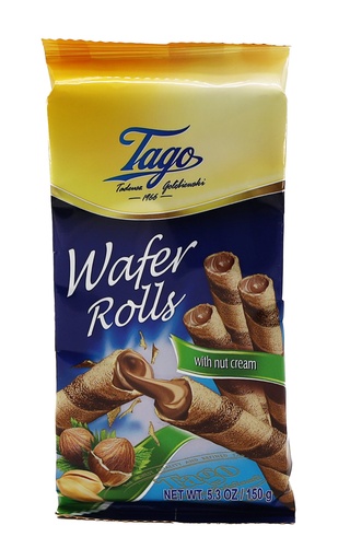 [12597] Tago Kekse 150gr Wafer Rolls With Nuss Cream