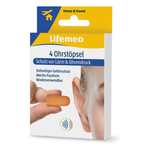 [7257] "Lifemed" Ohrstöpsel Orange 4 Stück