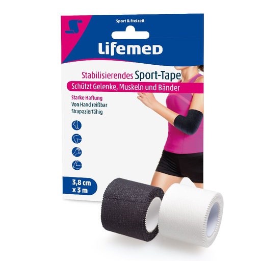 [3569] Lifemed Stabilisierendes Sport-Tape  3 m x 3,8 cm - farbig sortiert
