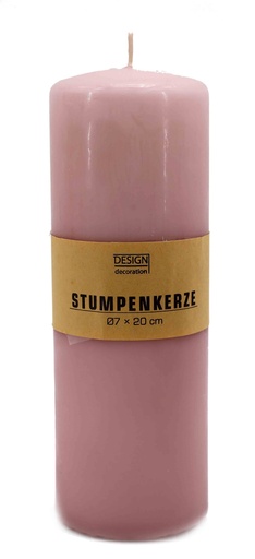 [14014] Stumpenkerze Ø 7x20cm rosa