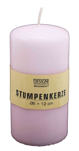 [14038] Stumpenkerze Ø 6 x12 cm rosa