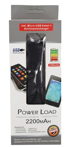 [14732] PowerLoad Tragbares Ladegerät 2200mAh Externer Akku inkl. Micro-USB Kabel