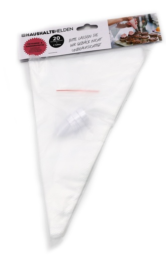 [14108] Patisserie- und Garnierspritze, 20 Einwegspritzbeutel mit 3 Tüllen