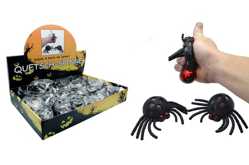 [13571] Quetschball Halloween mit blutiger Flüssigkeit "Spinne", 6cm