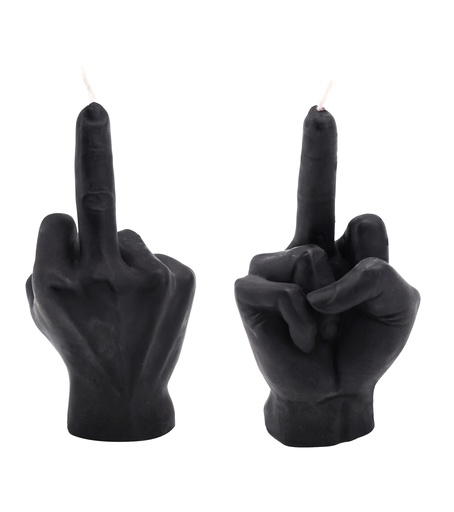 XXL Kerze "Festtags-Muffel" Mittelfinger 9x18cm Schwarz/Weiß | Anti-Weihnachten für Weihnachtsmuffel, Xmas-Muffel & Weihnachts-Hasser