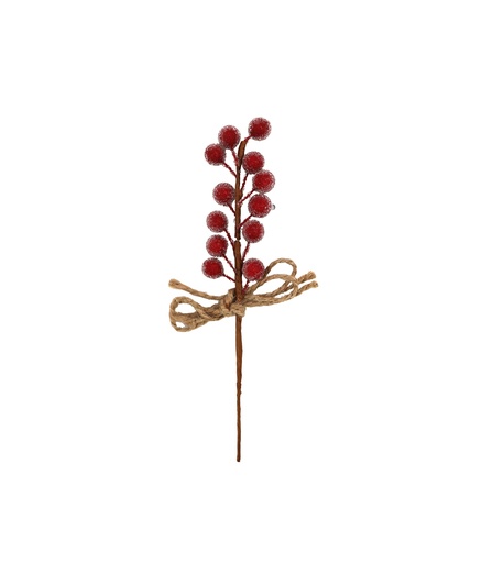 [15761] Weihnachtsdeko "Beerenzweig beglimmert", 18x5cm