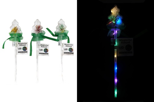 [15736] Magische Rassel "Weihnachten Baum", 10 bunte LED, 40x7x4cm