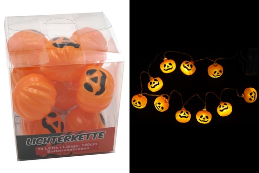 [13555] LED Lichterkette "Halloween Kürbis", 10 LEDs