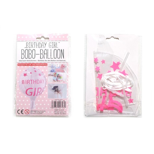 [7764] Kinderparty / Babyshower Bobo Ballon "Girl", Refill