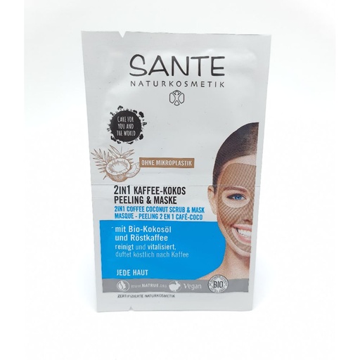 [6859] Sante Naturkosmetik Face Mask 2x4ml 2in1 Coffee&Coconut