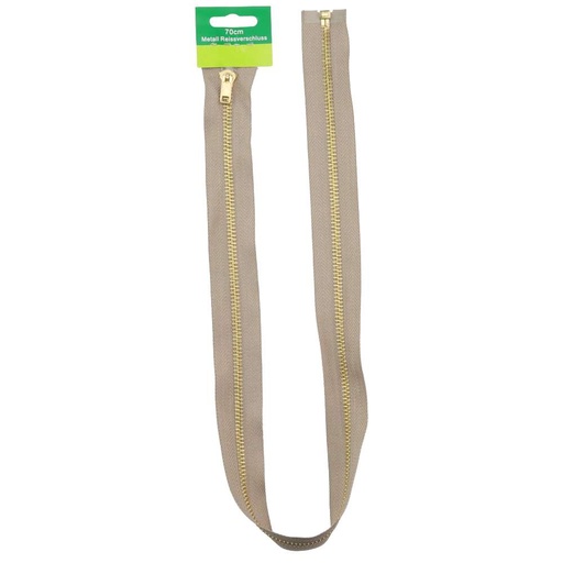 [12677] Reißverschluss Metall 70cm beige