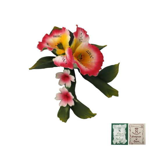 [P0000361] Capodimonte Porzellan Blume getupft 5x16cm