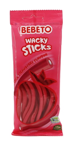 [P0001131] Bebeto 180g Wacky Sticks Cool Strawberry