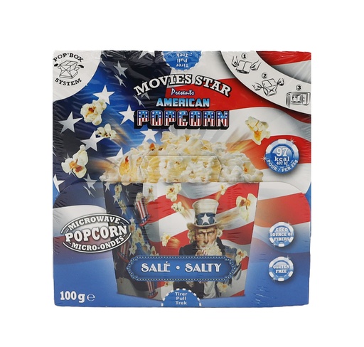 [P0001148] Movies Star 100g Mikrowellen Popcorn Box Salted