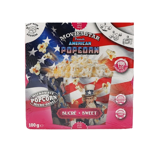 [P0001149] Movies Star 100g Mikrowellen Popcorn Box Sweet