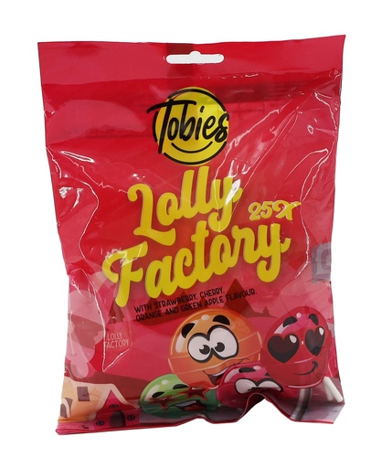 [P0001177] Tobies Lutscher 250g 25pcs Stawberry, Cherry, Orange & Green Apple