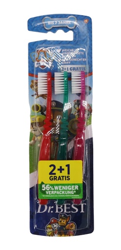 [P0001268] Dr. Best Zahnbürste 3Stück Für Kinder Paw Patrol