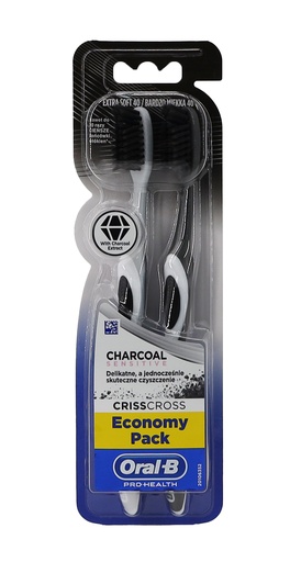 [P0001285] Oral-B 3D Pro-Health Zahnbürste 2Stück White Charcoal Sensitive Extra Soft