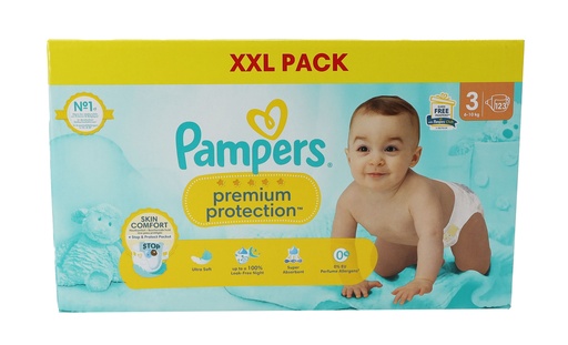 [P0001298] Pampers Premium Protection Windeln 123Stück Size 3 (6-10kg)
