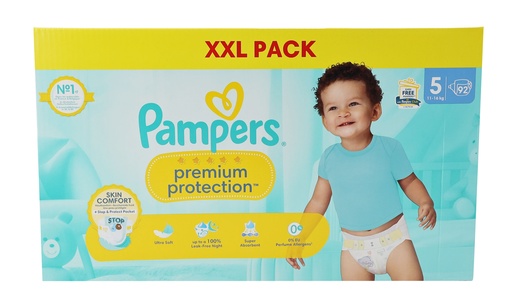 [P0001302] Pampers Premium Protection Windeln 92Stück Size 5 (11-16kg)