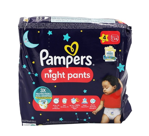 [P0001304] Pampers Night Pants 24Stück Size 4 Night (9-15kg)