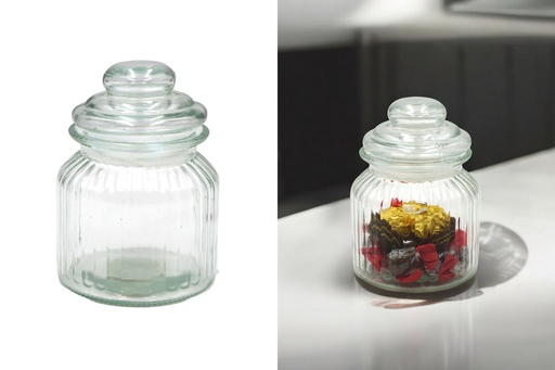 [P0001630] Bonbonglas geriffelt, 22cm x Ø 11cm, 1200ml