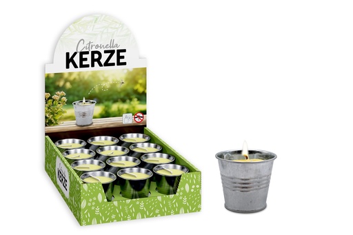 [P0001655] Duftkerze "Citronella" Anti-Insekten, 6x6cm, 6h Brenndauer