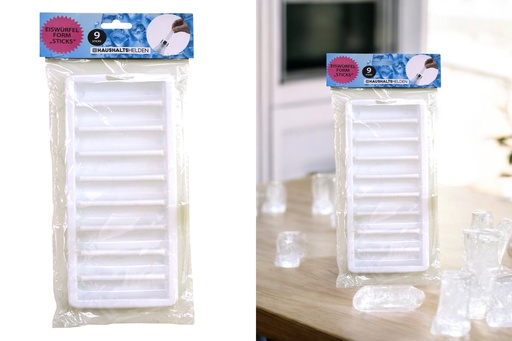 [P0001656] Eiswürfelbereiter "Stick" für Flaschen, 9er, 24x11x2cm, weiß