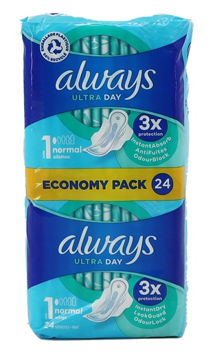 [P0001694] Always Ultra Damenbinden 24Stück Size 1 Normal Wings