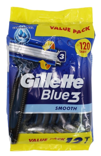 [P0001704] Gillette Blue 3 Einwegrasierer 12 Stück Smooth