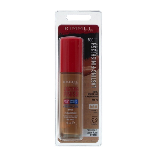 [P0001732] Rimmel LONDON Foundation 30ml Lasting Finish 500 Toffee SPF20