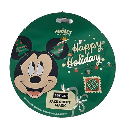 [P0001992] Disney Mickey Mouse bedruckte Tuchmaske fürs Gesicht 20 ml – Weihnachtsedition mit Mickey Mouse