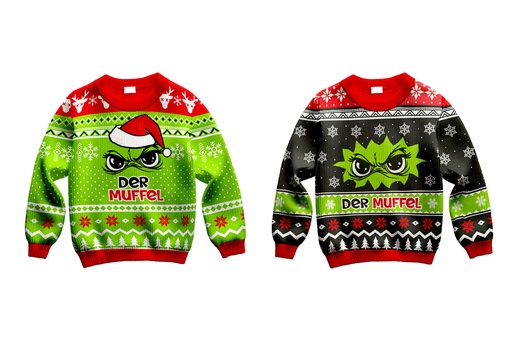 [P0002037] Strickpullover für Kinder Festtags-Muffel | 2 Designs | Größen S–XXL | Lustiger Anti-Weihnachten Pullover für Weihnachtsmuffel & Humor-Kids