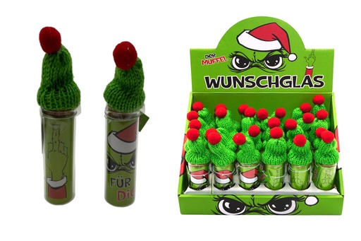 [P0002090] Wunschglas mit Korken "Festtagsmuffel", 2 Designs | Anti-Weihnachten für Weihnachtsmuffel, Xmas-Muffel & Weihnachts-Hasser