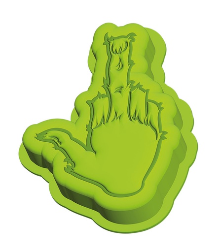 [P0002095] Backform Silikon Festtags-Muffel | 20 × 17 × 3,5 cm | Lustige Mittelfinger-Kuchenform – Anti-Weihnachten-Gag für Wichtelrunden, Weihnachtsfeiern & Zuhause