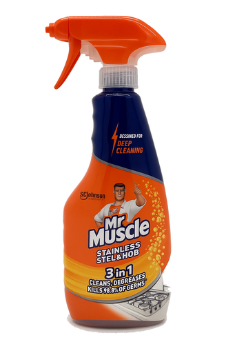 [P0002379] Mr. Muscle 3-in-1 Spray Edelstahl & Kochfeld Tiefenreinigung, 530 ml