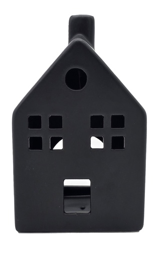 [P0002585] Weihnachts Dekohaus aus Dolomit für Teelicht, H x 15 cm, schwarz