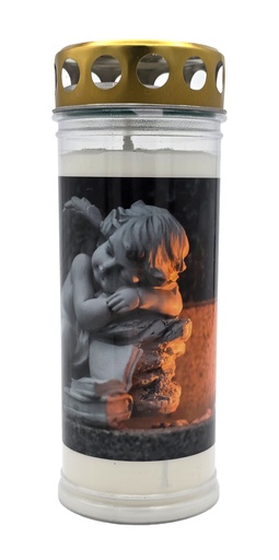 [P0002774] Grabkerze | Erstklassige Qualität | 20cm mit Motiv | Engel Klassik