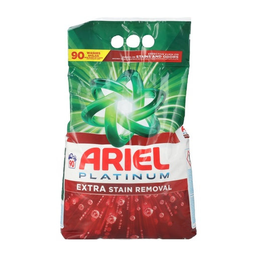 Ariel Platinum Extra Fleckentfernung Waschpulver 5,85 kg für 90 Waschgänge gegen eingetrocknete Flecken und Gerüche