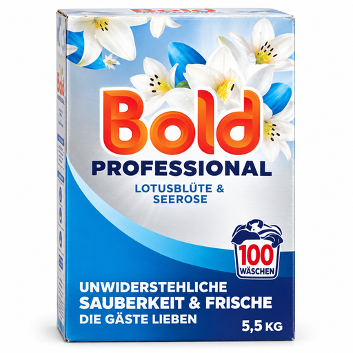 Bold Professional Waschpulver Lotusblüte & Seerose 5,5 kg für 100 Waschgänge mit floralem Frischeduft